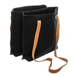 Hermes Midnight Woven Cotton and Leather Ahmedabad 2 Cabas Shopping Tote