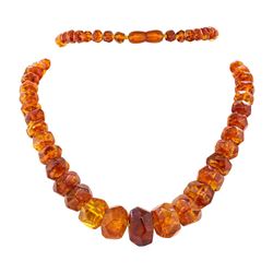 Thirty Three and a Half Inch Vintage Faceted Baltic Amber Necklace