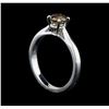 Image 4 : 14KT White Gold 0.71 ctw Round Cut Fancy Brown Diamond Solitaire Ring