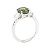 Image 4 : 3.33 ctw Green Tourmaline And Diamond Ring - Platinum
