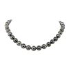 Image 1 : 0.75 ctw Diamond and Tahitian Pearl Necklace - 14KT Yellow Gold