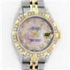 Rolex Ladies 2 Tone 14K Pink MOP Diamond Lugs & Pyramid Datejust Wriswatch