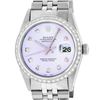 Rolex Mens Stainless Steel Purple Diamond 36MM Datejust Wristwatch