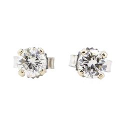 0.52 ctw Diamond Earrings - 14KT White Gold