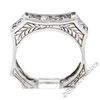 Image 2 : 14kt White Gold 0.71 ctw Princess and Round Diamond Squared Band Ring