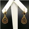 Image 3 : Vintage 18K Yellow Gold 1.0 ctw Pear Shape Garnet Dangle Drop Lever Back Earring