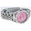 Image 3 : Rolex Ladies Stainless Steel Pink Pyramid Diamond Datejust Wristwatch