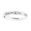 Image 3 : 0.20 ctw Sapphire and Diamond Straight-Line Double Milgrain Band - 10KT White Go