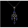 2.71 ctw Sapphire and Diamond Necklace - 18KT Rose Gold