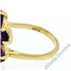 Image 7 : 14kt Yellow Gold 2.70 ctw Oval Amethyst and Opal Double Flower Ring