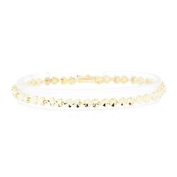 Diamond-Cut Heart Motif Bracelet - 14KT Yellow Gold