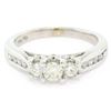 14k White Gold .55 ctw Round Brilliant Cut Diamond 3 Stone Promise Engagement Ri