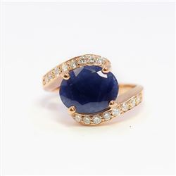 5.01ct Natural Blue Sapphire 14K Rose Gold Ring