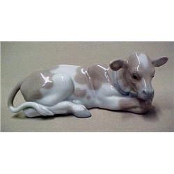 Lladro-Cow; L. No. 4680;  2.25" high (n