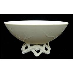 Boehm porcelain bowl on attached intert