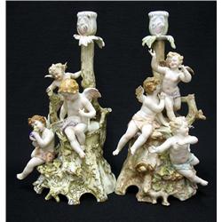 A pair of E & A Muller Germany porcelai