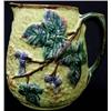 Image 1 : Majolica pitcher; blackberry and leaf d