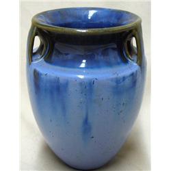 Fulper vase; three buttressed handles;