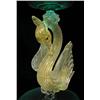 Image 2 : Three Murano glass goblets; teal green 