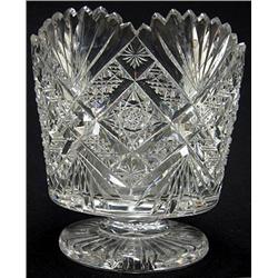 Cut glass ice bucket signed J.C. Hoare;