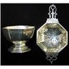 Image 1 : English silver tea strainer with stand;