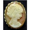 Image 1 : 14k gold carved shell cameo ring; handm