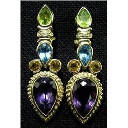 14k gold semiprecious stone earrings me