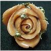 Image 1 : 14k gold ring with carved coral; custom