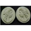 Image 1 : Lava cameo cufflinks; carved bust of wo
