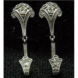Edwardian 18k white gold and diamond ea