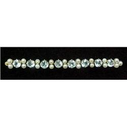 Edwardian 14k gold aquamarine and seed 