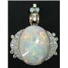 Image 1 : Large 14k opal and diamond pin/pendant;