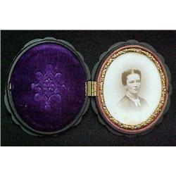 Victorian portrait in gutta percha fram