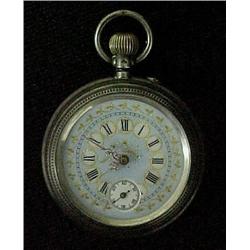 Lady's C. 1900 silver cased pendant wat