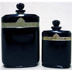 Two Nuit de Noel black glass perfume bo