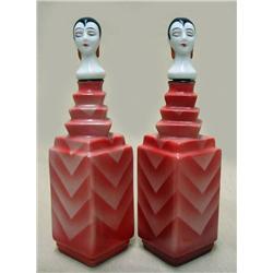 A pair of porcelain Art Deco perfumes; 