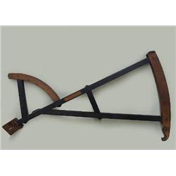 Backstaff (or Davis Quadrant) an early seafarers navigational tool; 18th or early 19th C.; 25" x 17"