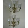 Image 1 : A pair of brass electrified sconces; ea