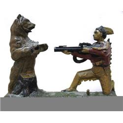 Cast iron mechanical bank "Indian Shoot