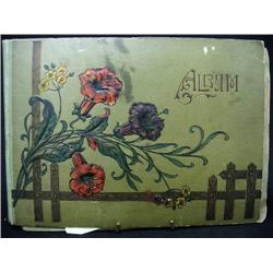 Postcard album C.1900 with holiday card