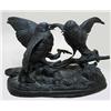 Image 2 : Spelter sculpture of birds on a limb; s
