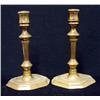 Image 1 : A pair of brass candlesticks; each with