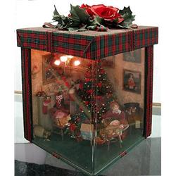 Diorama "Christmas"; lighted interior r