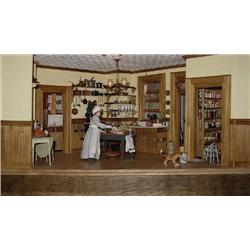 Diorama - Kitchen with Cook and cat; el