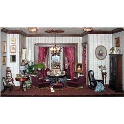 Diorama - Interior parlor with seated w