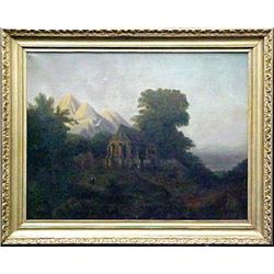 19th C. Continental School; oil on canv