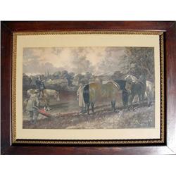 J. E. Herring hand colored engraving; H