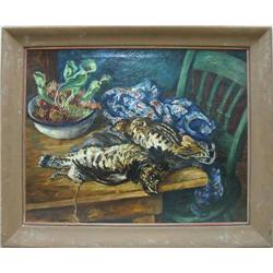 Waldo Peirce oil on canvas of tabletop 