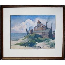 J. (John) Foster watercolor; Bucks Coun