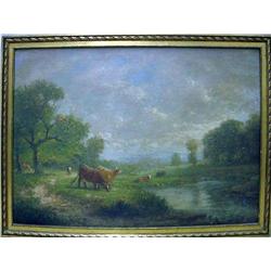 Geo. T. Hobbs oil on board landscape wi
